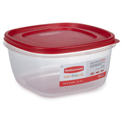 Easy Find Lids Food Storage Container by Rubbermaid – 14 Cup, 14.0 cups, Plastic, Clear with Red Lids, Pack of 2