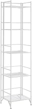 Convenience Concepts Xtra Storage Mesh Shelves - 5 Tier Folding Metal Organizer Shelf for Office, Closet, Laundry Room, Garage, Kitchen, Bathroom, & Bedroom, No Tools Assembly, White