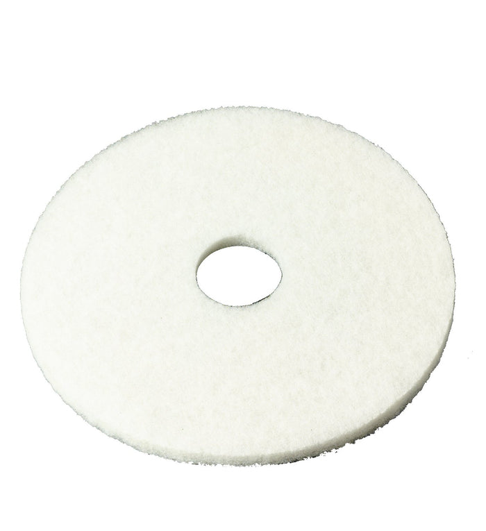 3M White Super Polish Pad 4100, 13 in, 5/Case