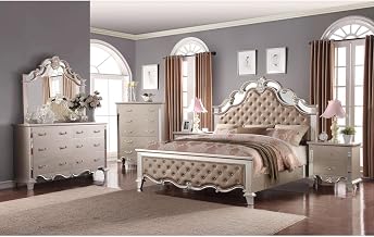 Sonia Beige Tufted 5-Piece Bedroom Set, Queen