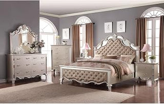 Sonia Beige Tufted 5-Piece Bedroom Set, Queen