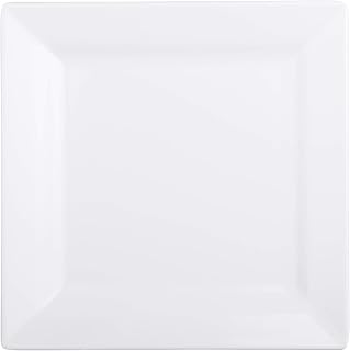 Elite Global Solutions DS77-W Square Plate, 7" sq. x 1" h., Melamine, White (Pack of 6)