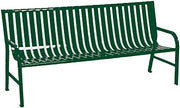 Slatted Metal Bench, Green, 6'L