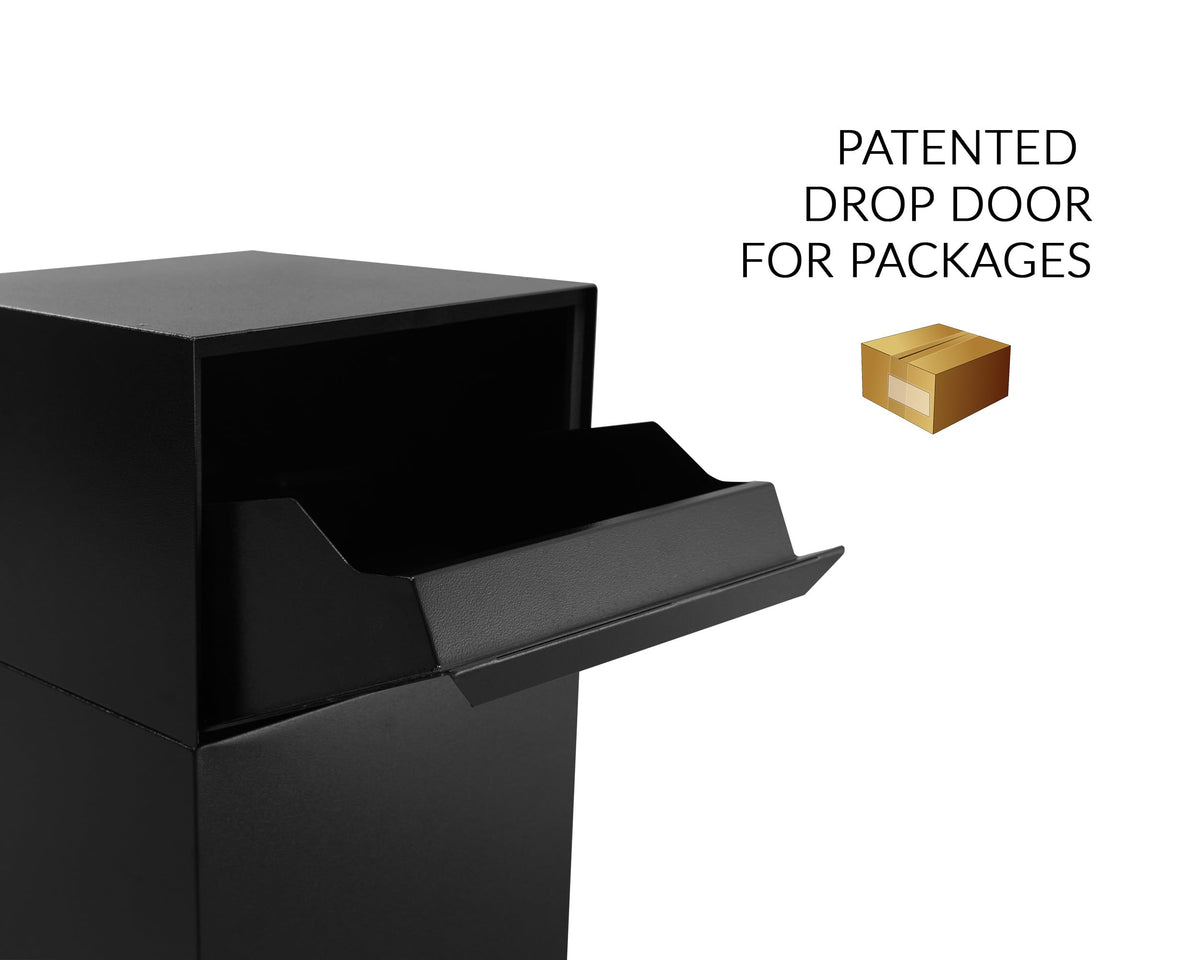 ® Deposit Vault DVCS0020 Secure Collection and Package Drop (Black) by dVault – 19"L x 19"W x 40"H, Alloy Steel, Black, Model DVCS0020-1