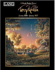 Lang, Terry Redlin Monthly 2026 Pocket Planner, 4.9'' X 6.6'', Weekly Calendar with Wire-O Binding