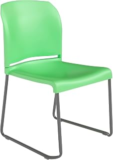Flash Furniture Hercules Stack Chair, Green | Sled Base, Powder Coated, Contoured, 880 LBS. Weight Capacity