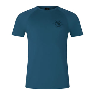 Mens Loop Short Sleeve Cycling Tech Tee Barra Blue by Endura – Small, Barra Blue, Model MLoopSSTechTee1.0