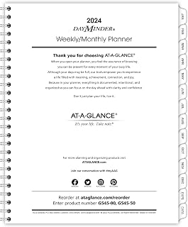 2024 Weekly & Monthly Planner Refill for G545 Line Planners by AT-A-GLANCE, 7" x 8-3/4", Medium, Executive, DayMinder (G5455024)
