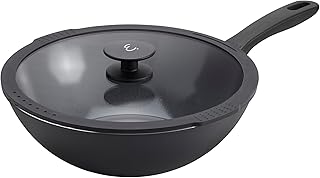 HENCKELS x EMERIL Lagasse Nola 11-Inch Nonstick Wok with Lid, PFAS-Free Aluminum Wok Pan, Made in Italy, Scratch-Resistant Ceramic Nonstick Cookware, Oven Safe