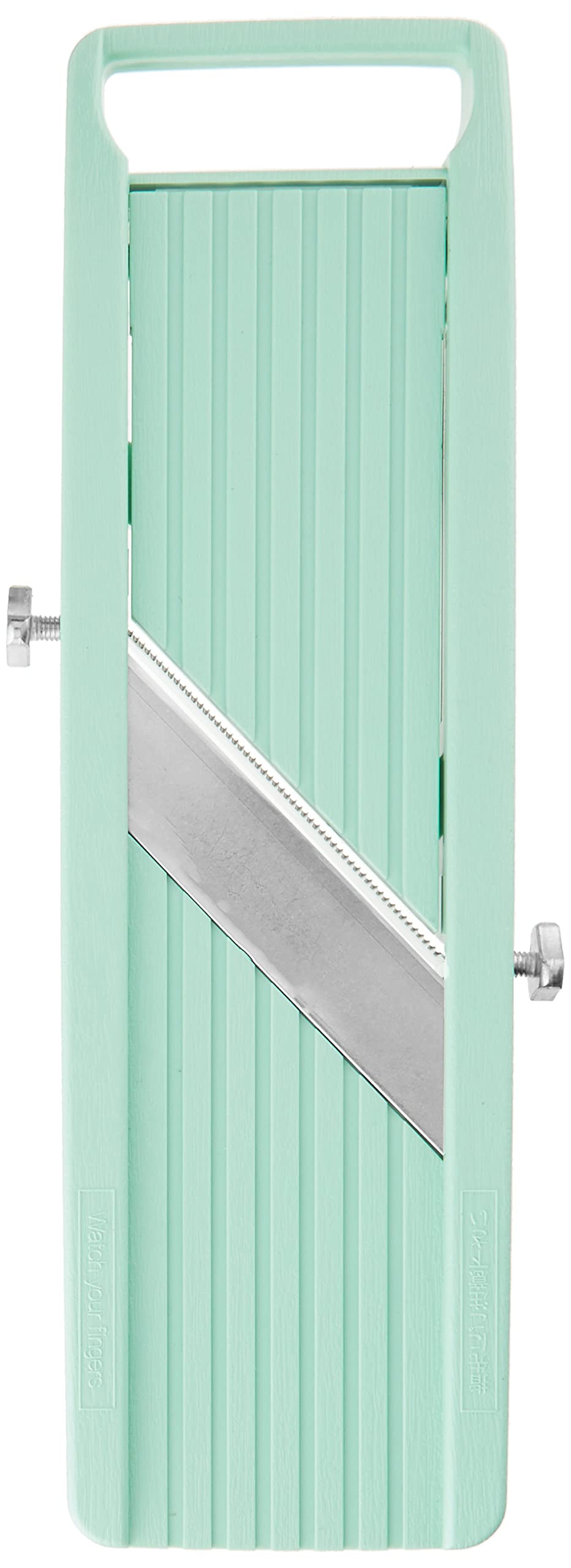 Vegetable Slicer Green (Old Version) by Benriner – 12 1/4 inches by 3 1/2 inches, Plastic, Green Nob Slicer, Model N4290