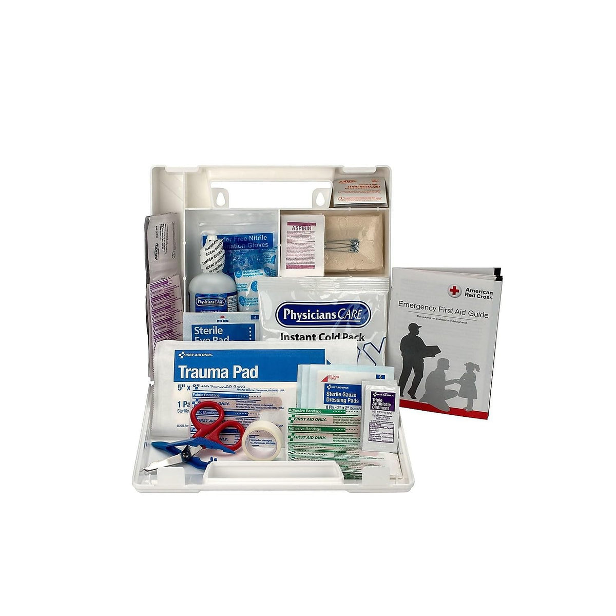 223-U OSHA-Compliant First Aid Kit by First Aid Only – 2.5" x 8.4" x 9", Plastic, White, Model 223UFAO