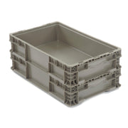 Global Industrial Stackable Solid Straight Wall Container by Monoflo International – 150.0 pounds, Polyethylene (PE), Gray, Model 652744