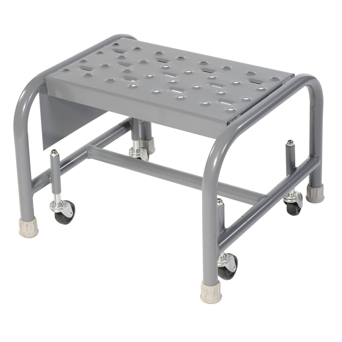 1 Step Steel Rolling Ladder by Tri-Arc – 17"L x 19"W x 14"H, Alloy Steel, Gray, Model WLSR001166