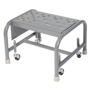 1 Step Steel Rolling Ladder by Tri-Arc – 17"L x 19"W x 14"H, Alloy Steel, Gray, Model WLSR001166