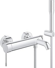 GROHE Einhandmischer Wannenbatterie Essence 33628 mit Brausegarnitur Chrom, 33628001
