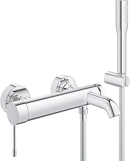 GROHE Einhandmischer Wannenbatterie Essence 33628 mit Brausegarnitur Chrom, 33628001