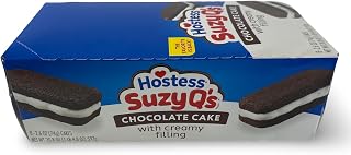 Hostess Suzy Q's Snack Cakes, Chocolate with Cream Filling, Full Size Single Serve Packs, 8 Per Box