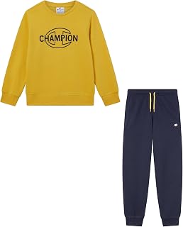 Champion Legacy Boys' Crewneck Sweatsuit, L, Yellow, L