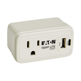 Eaton White Outlet Extender Power Strip + 2 USB Ports by TRIPP LITE – Gray, Model Sk10c32