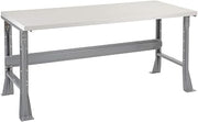 Global Industrial Fixed Height Workbench Flared Leg, 72" W x 30" D x 34" H, 1-5/8" Plastic Laminate Square Edge, Gray