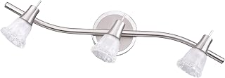Canarm IT1783BPT/CH New Orleans 3-Bulb Flush Mount Track Light, Brushed Pewter and Chrome