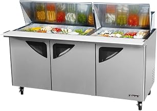 Turbo Air TST-72SD-30 73" Mega Top Sandwich/Salad Prep Table â€" Super Deluxe Series