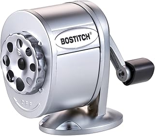 Bostitch Metal Manual Pencil Sharpener, Silver (MPS1-CH)