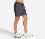 Men's Weekend Lightweight Athletic 7” Short by Skechers – Polyester Blend, Asphalt, Model SH174