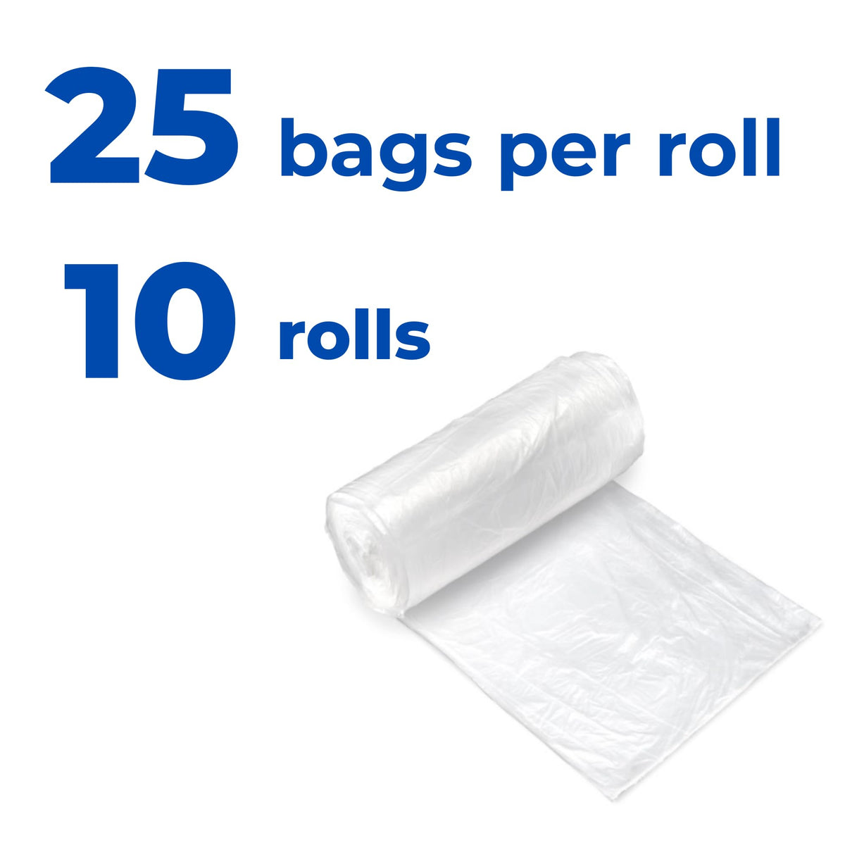 Roll Garbage Can Liner 40-45L 14 Microphone Natural by Inteplast – 1 Count (Pack of 250), 45.0 gallons, High-Density Polyethylene (HDPE), Natural, Pack of 250