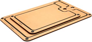 Cuisipro Set of 2 Fibre Wood Cutting Board with Silicone Feet, 16 x 11 x 0.25inch, Natural/Slate