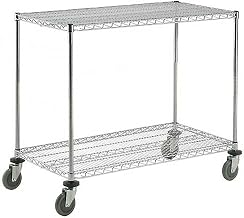 Nexel Adjustable Chrome Wire Shelf Cart, 2 Shelves, 800 Lb. Capacity, 48" L x 24" W x 40" H