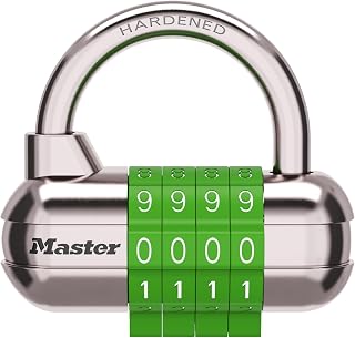 Master Lock Set Your Own Combination Padlock, Gym Locker Locks with Code for Securing Indoor Valuables, Green, 1 Pack, 1523GRNEC