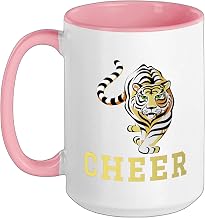 Bloomfield High School Bengals Cheer Ceramic Mug, Pink/White, 15oz