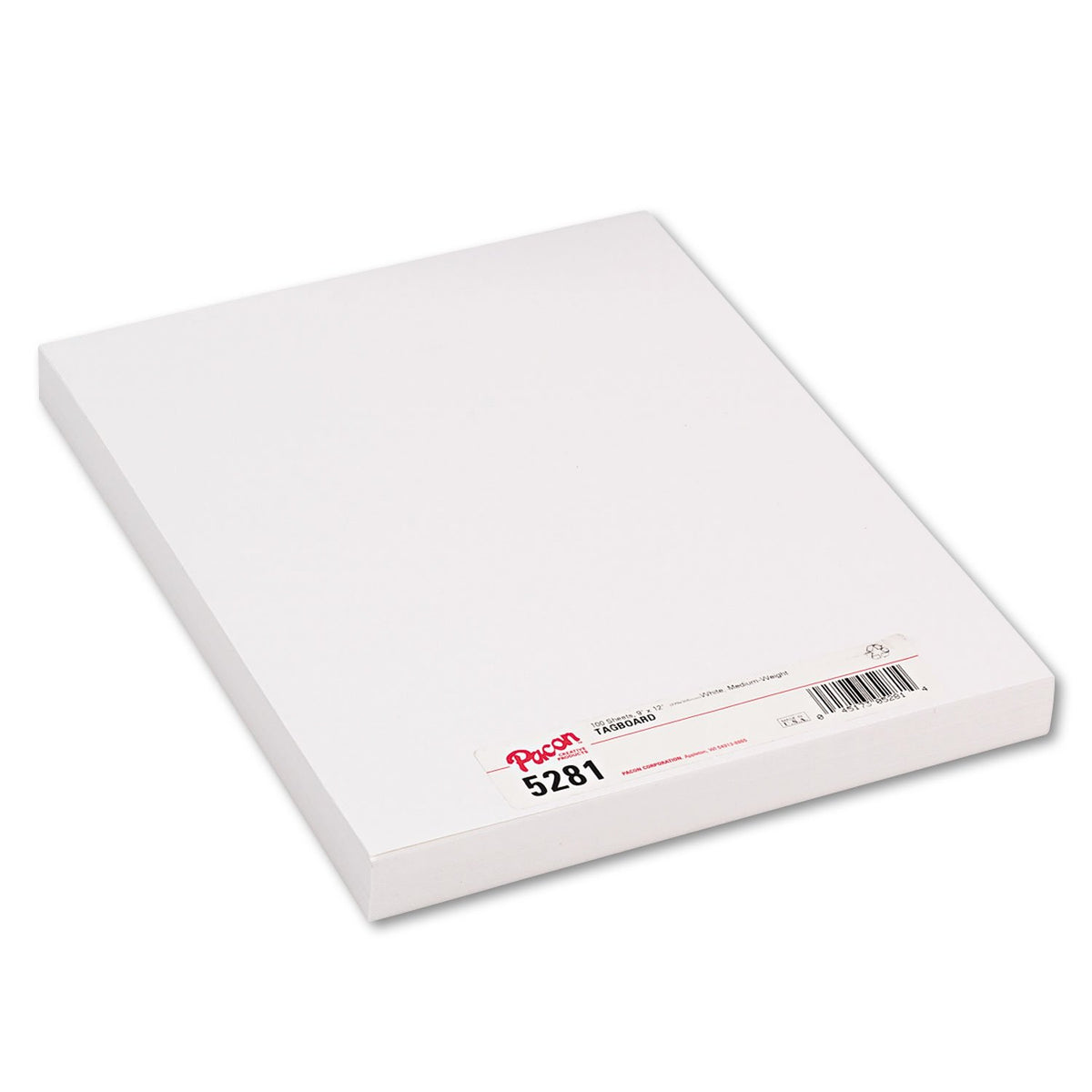 5281 Medium Weight Tagboard by Pacon – 12" x 9" - 100/Pack (Pack of 1), Paper, White, Model P5281