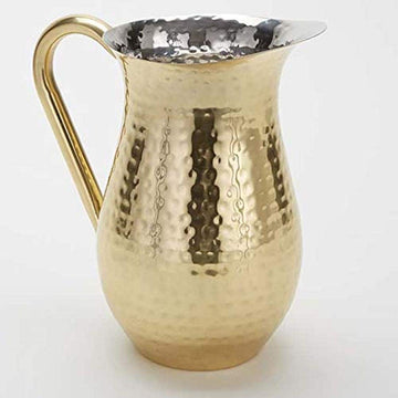Inc. American Metalcraft Bell Pitcher W/Ice Guard, Hammered, Gold, 84-Ounces – 84 Ounces, Stainless Steel, Gold, Model BWPHG84