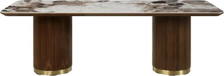Acme Willene Dining Table in Ceramic Top & Dark Oak
