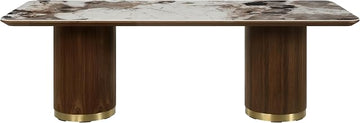 Acme Willene Dining Table in Ceramic Top & Dark Oak