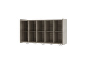 Wall Cubbie Storage (Shadow Elm Gray by Tot Mate – Elm, Grey, Model TM2410