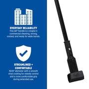 Vinyl Coated Metal Mop Handle by Carlisle FoodService Products – 60 Inch, Metal, Black, Model 3697000