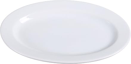 Yanco AC-34 ABCO Oval Platter, 9.5" Length x 6.5" Width, Porcelain, Super White, Pack of 24