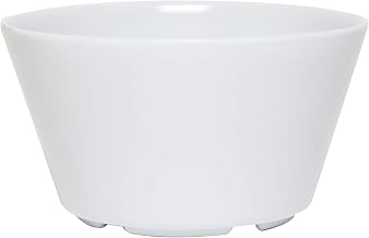 Nustone white melamine dinnerware collection 3.875 inch - 8 oz bouillon cup by Thunder Group – 3.9 x 3.9 x 2.13 inches, 8.0 ounces, Melamine, White, Pack of 12
