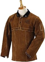 Black Stallion (220CS Cape Sleeves & 20-Inch Bib, Premium Split Cowhide Leather, Stand-Up Corduroy Collar, Satin-Lined Shoulders, Abrasion Resistant, Kevlar Stitching, Medium, Brown