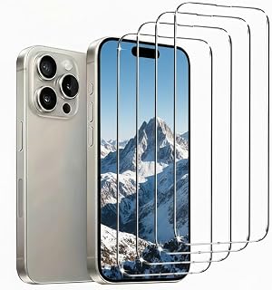 4 Pack Screen Protector for iPhone 16 Plus/iPhone 15 Pro Max [6.7 Inch] Display Tempered Glass, Dynamic Island Compatible, Case Friendly