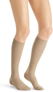 JOBST UltraSheer Knee High with SoftFit Technology Band, 15-20 mmHg Compression Stockings, Closed Toe, Medium, Natural