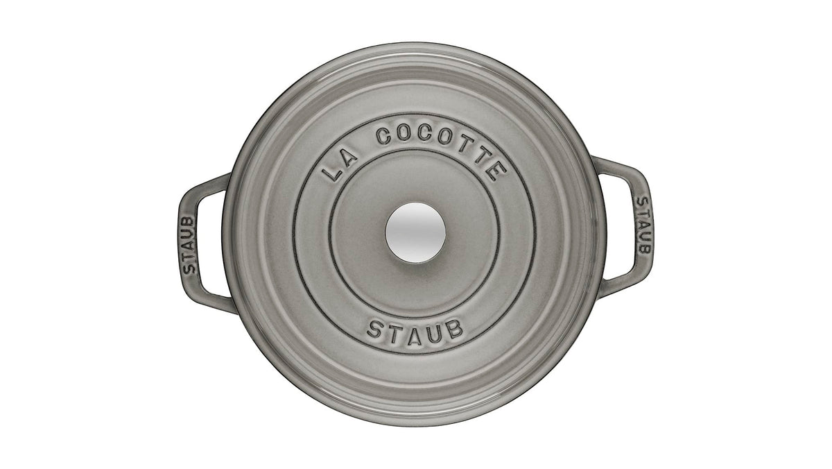 Round Cocotte - 13.25Qt - Graphite Grey by STAUB – 34cm, 12.6 liters, Cast Iron, Grey, Model 1004317
