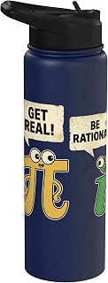 Funny Get Real Be Rational Pi Day Math Teacher Geek Boy Kids Stainless Steel Insulated Water Bottle