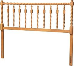 Baxton Studio Juliette Turned Spindle Headboard Wood Panel Full Oak Brown