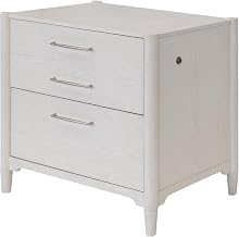 Martin Furniture Modern Wood Lateral File, Office Storage File Drawer, Locking Drawer, Fully Assembled, White