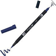 Tombow DUAL BRUSH-569 Double Tip Brush Marker - Jet Blue