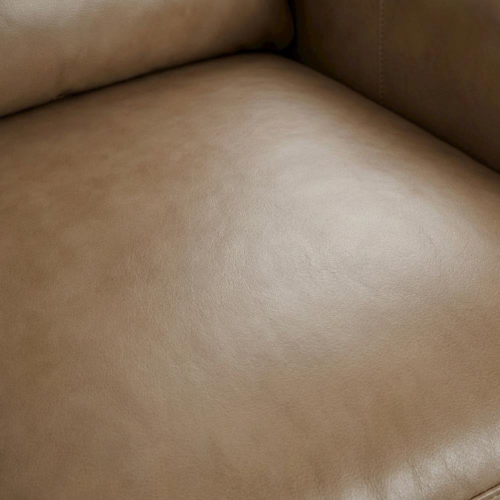 Beige Lotus Cream Manual Recliner by Starlight Canyon Home – Top Grain Leather with Match (X), Beige
